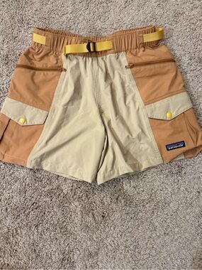 Patagonia Two-Tone Tan & Yellow Outdoor Shorts